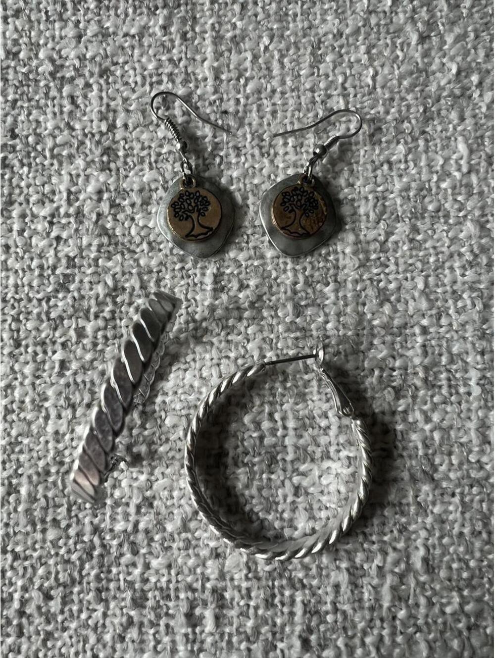 Tree & Twisted Rope Earrings (Set of 2)